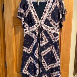 BCBGeneration Navy and Cream Dress